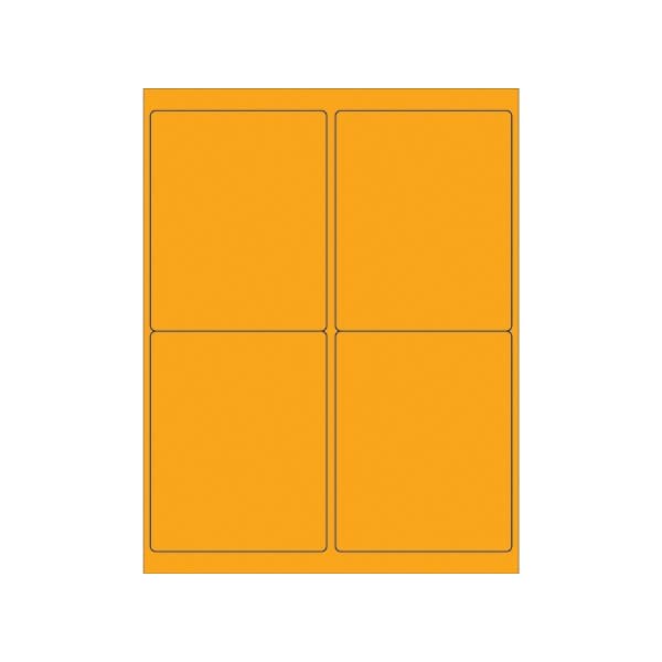 Bsc Preferred 4'' x 5'' Fluorescent Orange Rectangle Laser Labels, 400PK BUY00025491 - main